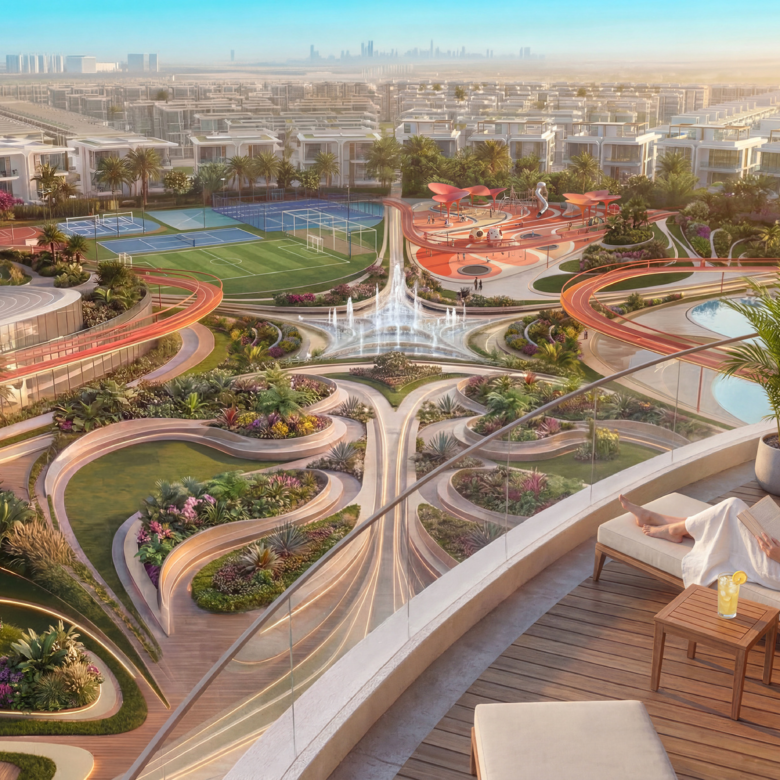 Introducing Greenz — a premium gated community of townhouses and villas in Dubai International Academic City, close to Dubai Silicon Oasis.