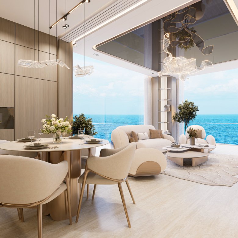 Introducing Breez — a spectacular 60-floor waterfront residential tower in Dubai Maritime City, offering fully furnished oceanfront homes and 40+ resort-style amenities