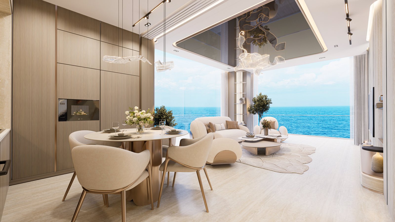 Living 01 Introducing Breez — a spectacular 60-floor waterfront residential tower in Dubai Maritime City, offering fully furnished oceanfront homes and 40+ resort-style amenities